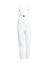 Washington Dee Cee Solid Color Denim Jumpsuit With Logoed Buttons In White
