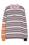 Waste Yarn Project Carl Stripe One Of A Kind Polo In Multi