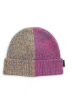 Waste Yarn Project Kaja Colorblock One Of A Kind Beanie In Multi Pink