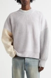 Waste Yarn Project Laerke Colorblock One Of A Kind Crewneck Sweater In Multi