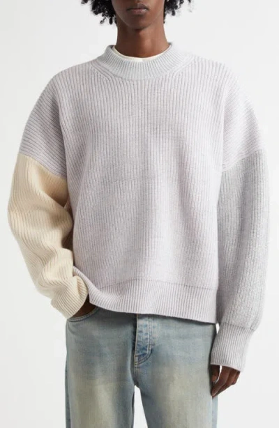 Waste Yarn Project Laerke Colorblock One Of A Kind Crewneck Sweater In Multi