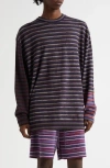 Waste Yarn Project Tania Colorblock Crewneck Sweater In Dark Purple Multi