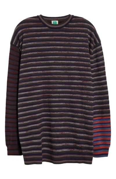 Waste Yarn Project Tania Colorblock Crewneck Sweater In Darker/medium