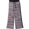 Waste Yarn Project Tim Space Dye One Of A Kind Wide Leg Pants In Black/white