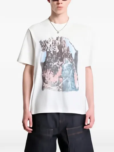 Wasted Graphic-print Helheim Cotton T-shirt In White