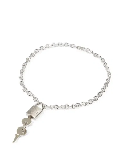 Wasted Nevermind Padlock Necklace In Pattern