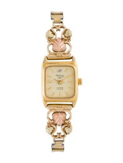 Pre-owned Watch Black Hills Gold Diamond Accent Classic , 18mm In Multi