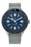 Watchfinder & Co. Breitling  Superocean Heritage 57 Mesh Strap Watch, 42mm In Silver/blue