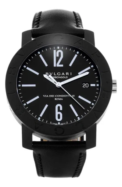 Watchfinder & Co. Bvlgari  Bvlgari Leather Strap Watch, 40mm In Black