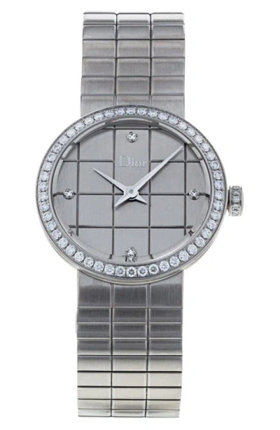 Watchfinder & Co. Christian Dior  2018 La D De Dior Diamond Bracelet Watch, 25mm In Silver