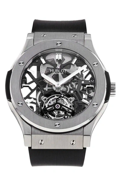 Watchfinder & Co. Hublot  2013 Classic Fusion Skeleton Rubber Strap Watch, 45mm In Black/ Grey