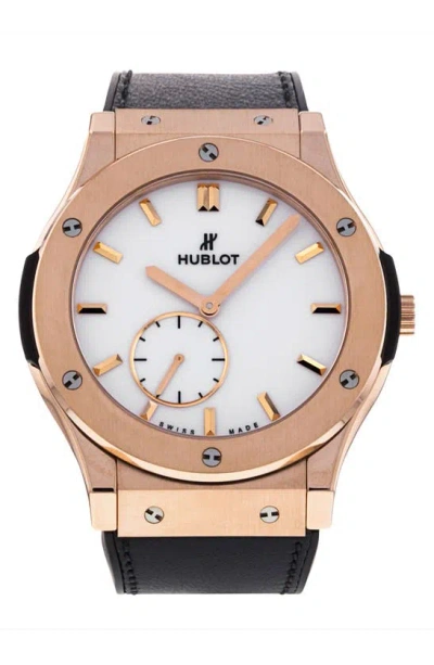 Watchfinder & Co. Hublot  Classic Fusion Leather Strap Watch In Black Rose Gold