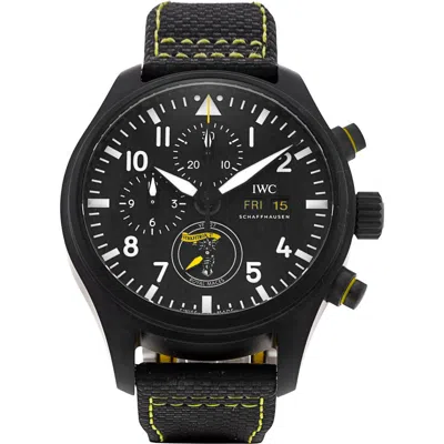 Watchfinder & Co. Iwc  Pilot's Chrono Leather Strap Watch, 44.5mm In Black