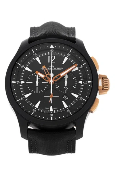 Watchfinder & Co. Jaeger-lecoultre  2019 Master Compressor Automatic Chronograph Webbing Str In Black