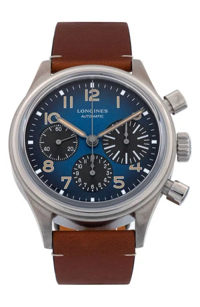 Watchfinder & Co. Longines  2023 Heritage Avigation Automatic Leather Strap Watch, 41mm In Blue