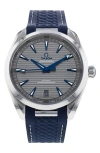 WATCHFINDER & CO. OMEGA PREOWNED 2016 SEAMASTER AQUA TERRA 150M AUTOMATIC RUBBER STRAP WATCH, 41MM