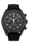 WATCHFINDER & CO. OMEGA PREOWNED 2019 SPEEDMASTER DARK SIDE OF THE MOON AUTOMATIC NYLON STRAP WATCH, 44MM