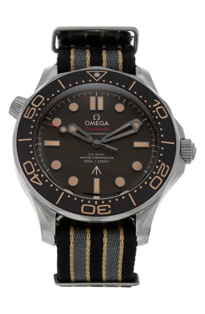Watchfinder & Co. Omega  2021 Seamaster Diver 300m James Bond Edition Automatic Nato Strap Watch, 42mm In Black