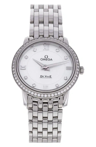 Watchfinder & Co. Omega  2023 De Ville Prestige Diamond Bracelet Watch, 27.4mm In White