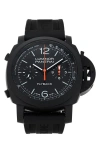 Watchfinder & Co. Panerai  2022 Luminor Marina Chronograph Pam01298 Automatic Rubber Strap W In Black