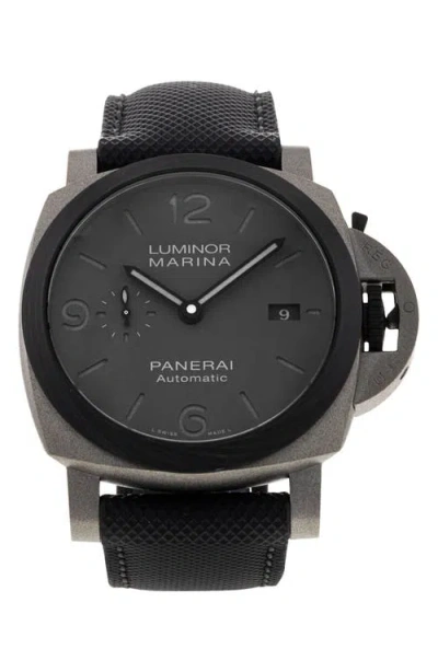Watchfinder & Co. Panerai  Luminor Marina Leather Strap Watch, 44mm In Gray