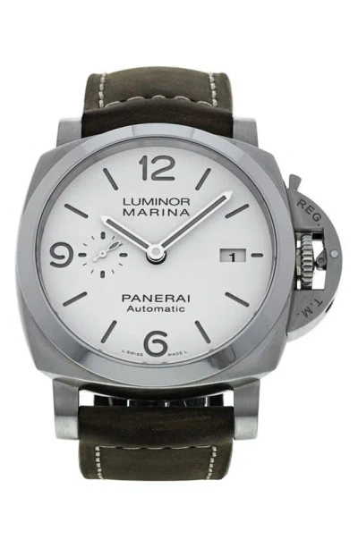 Watchfinder & Co. Panerai  Luminor Marina Leather Strap Watch, 44mm In Brown