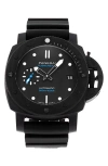 WATCHFINDER & CO. PANERAI PREOWNED SUBMERSIBLE AUTOMATIC RUBBER STRAP WATCH, 42MM