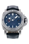 Watchfinder & Co. Panerai  Submersible Quarantaquattro Leather Strap Watch, 44mm