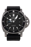 WATCHFINDER & CO. PANERAI PREOWNED SUBMERSIBLE RUBBER STRAP WATCH, 47MM
