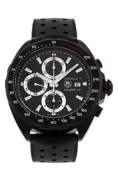 Watchfinder & Co. Tag Heuer  2018 Formula 1 Automatic Chronograph Rubber Strap Watch, 44mm In Black