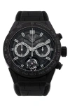 WATCHFINDER & CO. WATCHFINDER & CO. TAG HEUER PREOWNED CARRERA CHRONOGRAPH RUBBER STRAP WATCH, 45MM