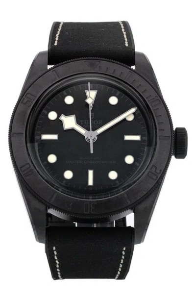 Watchfinder & Co. Tudor  2024 Black Bay Ceramic Leather Strap Watch, 41mm