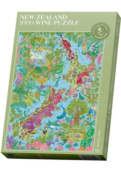 Water & Wines New Zealand Wine Map Jigsaw Puzzle, Puzzle, 100 Pieces In Animal Print