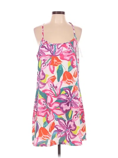 Pre-owned Watercolors By Kenny Flowers Romper In Pink