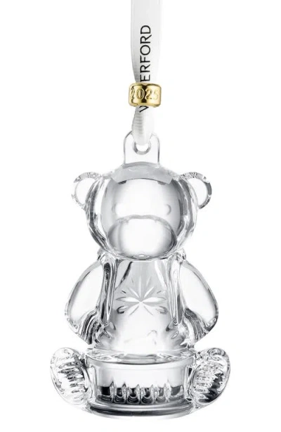 Waterford 2025 Baby's First Bear Crystal Ornament In Transparent