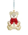 Waterford Holiday Heirlooms First Teddy Glass Ornament In Gold