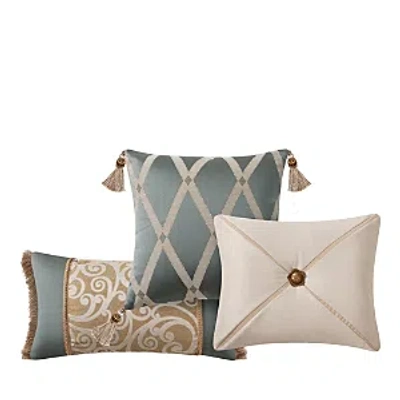 Waterford Anora Reversible Decorative Pillows, Set Of 3 In Green