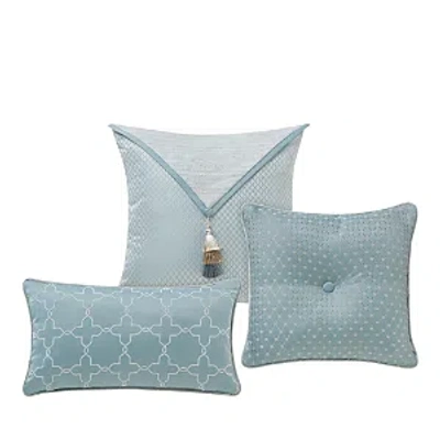 Waterford Arezzo Decorative Pillows, Set Of 3 In Blue