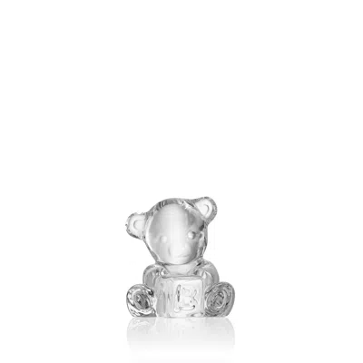 Waterford Baby Bear On Block Collectible 3in In White