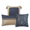 Waterford Brennigan Set Of 3 Decorative Pillows In Navy