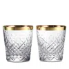 Waterford Celebrations Gilded Gold Crystal Glass Tumblers Set Of Two In Transparent