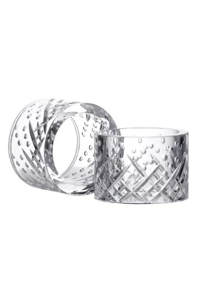 Waterford Celebrations Set Of 2 Crystal Napkin Rings In Transparent