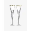 Waterford Celebrations Toasting Flute Crystal Glasses Set Of Two In Gold