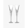 Waterford Celebrations Toasting Flute Crystal Glasses Set Of Two In Transparent