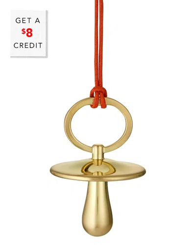Waterford Christmas Pacifier Golden Ornament With $8 Credit