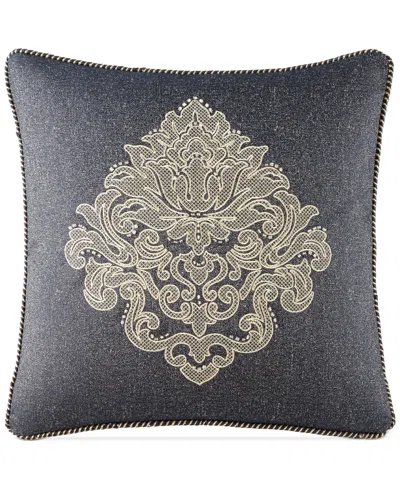 Waterford Closeout!  Vaughn 18" Square Decorative Pillow In Gray