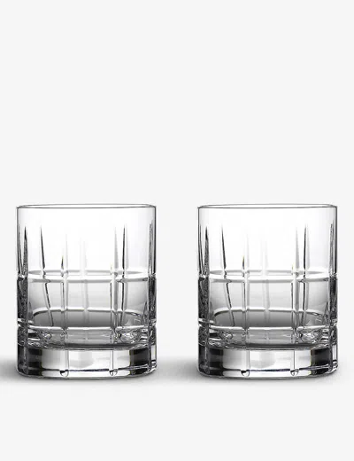 Waterford Cluin Crystal Whiskey Tumblers Set Of Two In Transparent