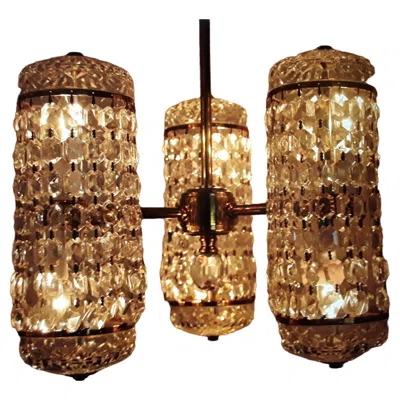 Pre-owned Waterford Crystal 1960's Mid Century Modern Signed  Chandelier In Brown