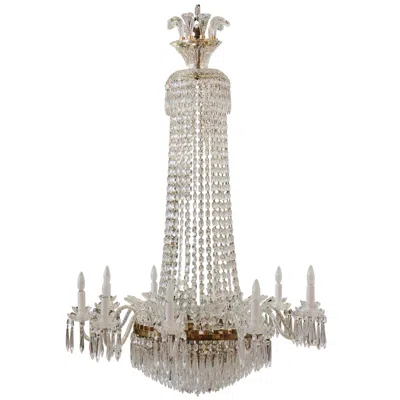 Pre-owned Waterford Crystal A Impressive Custom  Chandelier, 65 Inches Long In Transparent