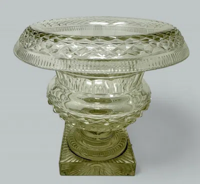 Pre-owned Waterford Crystal Antique Irish Tipperary Waterford Glass Cut Crystal Victorian Turnover Bowl 19ct In Gray